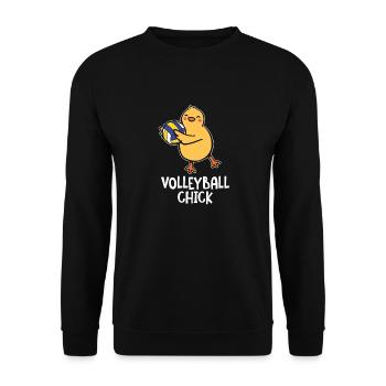 Funny Volleyball Chick Kids Setter Spiker - Unisex Sweatshirt - black - Front - Alina (178cm) & Michal (187cm)
