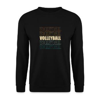 Retro Volleyball Sports Spiker Vintage - Unisex Sweatshirt - black - Front - Alina (178cm) & Michal (187cm)