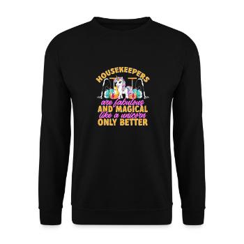 Aide domestique, femme de ménage, femme de ménage - Sweat-shirt Unisexe - noir - Devant - Alina (178cm) & Michal (187cm)