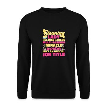 Aide domestique, femme de ménage, femme de ménage - Sweat-shirt Unisexe - noir - Devant - Alina (178cm) & Michal (187cm)