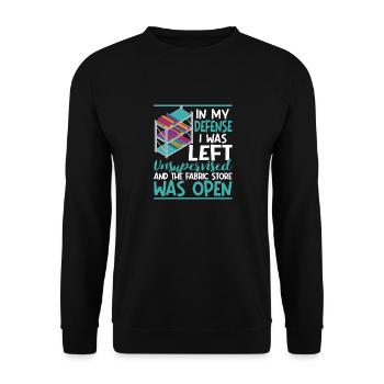 In my defense, I was left unattended - Unisex Sweatshirt - black - Front - Alina (178cm) & Michal (187cm)