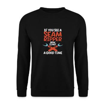If you see a seam ripper, there is now no - Unisex Sweatshirt - black - Front - Alina (178cm) & Michal (187cm)