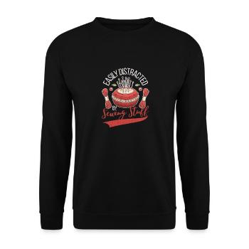 Facilement distrait par kit de couture, couturière, couturière - Sweat-shirt Unisexe - noir - Devant - Alina (178cm) & Michal (187cm)