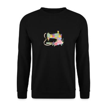Fleur Machine à coudre Couturière Couturière Couturière - Sweat-shirt Unisexe - noir - Devant - Alina (178cm) & Michal (187cm)