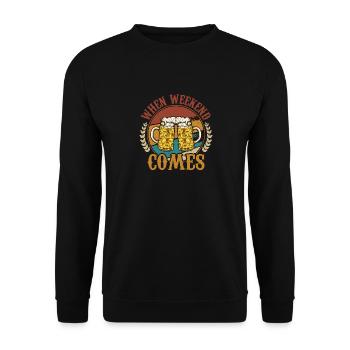 Funny Beers Party Weekend Beer - Unisex Sweatshirt - black - Front - Alina (178cm) & Michal (187cm)