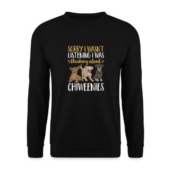 Chiweenie Chien - Sweat-shirt Unisexe - noir - Devant - Alina (178cm) & Michal (187cm)