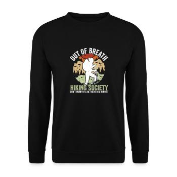 Société de randonnée amusante en montagne à bout de souffle - Sweat-shirt Unisexe - noir - Devant - Alina (178cm) & Michal (187cm)