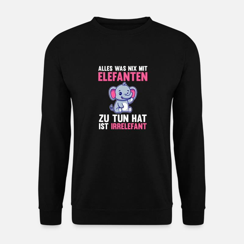 Elefant Elefanten - Unisex Pullover - Schwarz