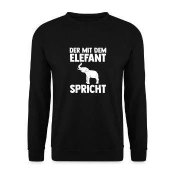 Elefant Elefanten - Unisex Pullover - Schwarz - Vorne - Alina (178cm) & Michal (187cm)
