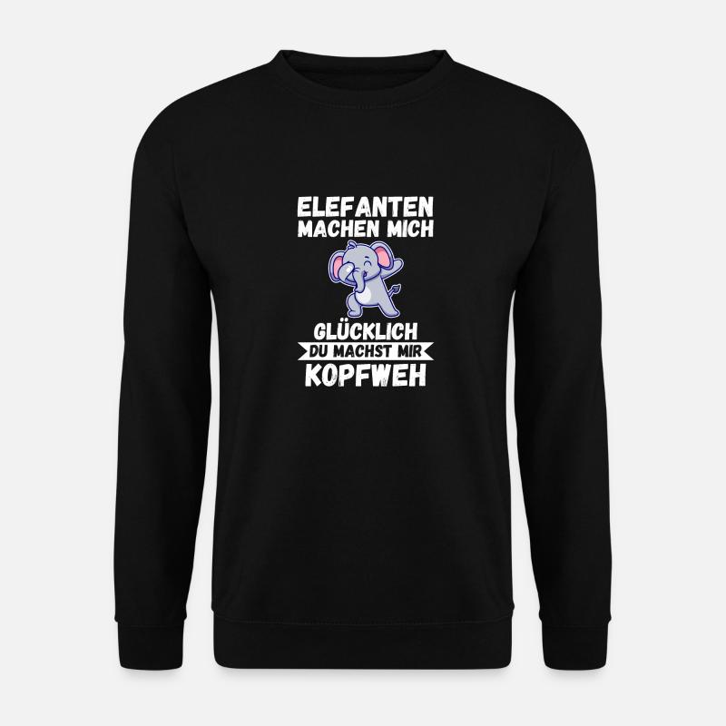 Elefant Elefanten - Unisex Pullover - Schwarz