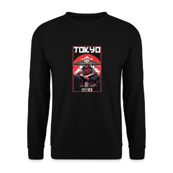Asia 80s Japanese Retro Samurai Samurai - Unisex Sweatshirt - black - Front - Alina (178cm) & Michal (187cm)