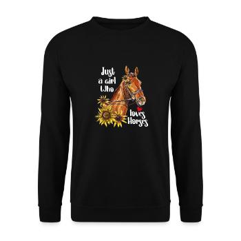 Horse Lover Gift Just A Girl Who Loves Horses - Unisex Sweatshirt - black - Front - Alina (178cm) & Michal (187cm)