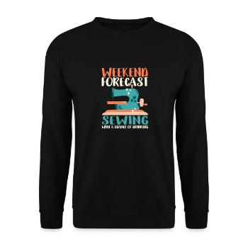 Weekend forecast sewing with a chance - Unisex Sweatshirt - black - Front - Alina (178cm) & Michal (187cm)