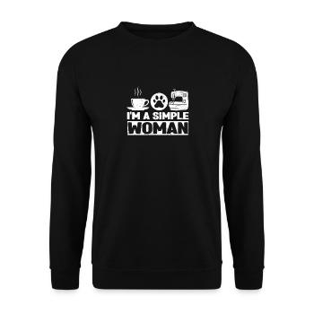 I am a simple woman dog lover coffee - Unisex Sweatshirt - black - Front - Alina (178cm) & Michal (187cm)