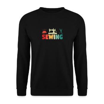 Machine à coudre rétro couturière hobby couturière vintage - Sweat-shirt Unisexe - noir - Devant - Alina (178cm) & Michal (187cm)