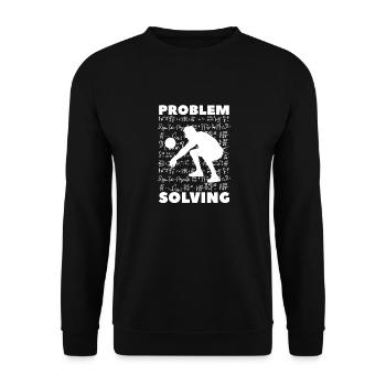 Men Volleyball Coach Libero School Problem Solving - Unisex Sweatshirt - black - Front - Alina (178cm) & Michal (187cm)