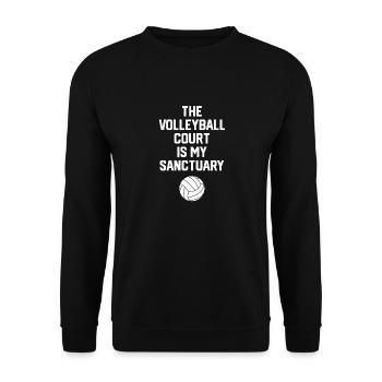 Spiker Setter BLocker The Volleyball Court Is My S - Unisex Sweatshirt - black - Front - Alina (178cm) & Michal (187cm)