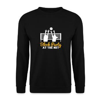 Women Block Party At The Net Volleyball Players Bl - Unisex Pullover - Schwarz - Vorne - Alina (178cm) & Michal (187cm)