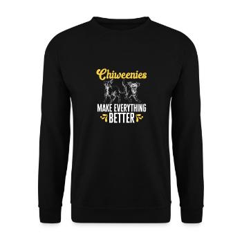 Chiweenie Chien - Sweat-shirt Unisexe - noir - Devant - Alina (178cm) & Michal (187cm)