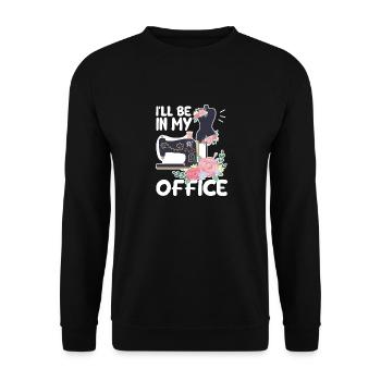 Je serai dans ma salle de couture de bureau Funny Sew - Sweat-shirt Unisexe - noir - Devant - Alina (178cm) & Michal (187cm)