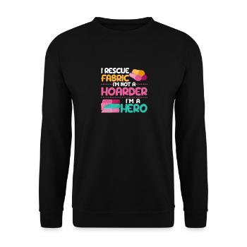 I Rescue Tissu Coudre Égout Couturier Tailleur - Sweat-shirt Unisexe - noir - Devant - Alina (178cm) & Michal (187cm)