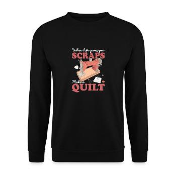 When life gives you leftovers Making quilts - Unisex Sweatshirt - black - Front - Alina (178cm) & Michal (187cm)