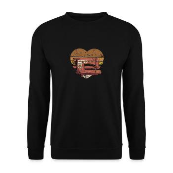Machine à coudre vintage Drôle de couette Couturière Tailleur - Sweat-shirt Unisexe - noir - Devant - Alina (178cm) & Michal (187cm)