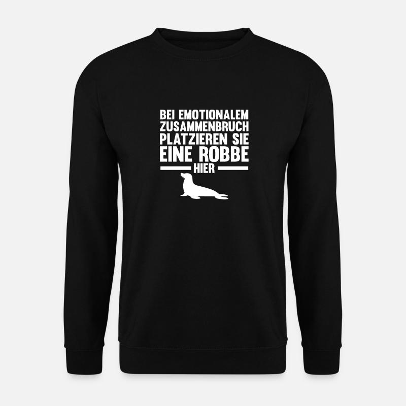 Seehund Seelöwe Robbe - Unisex Pullover - Schwarz