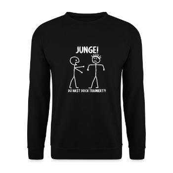 Fitness Bodybuilder Gym Alter hast du trainiert - Unisex Pullover - Schwarz - Vorne - Alina (178cm) & Michal (187cm)