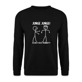 Fitness Bodybuilder Gym Alter hast du trainiert - Unisex Pullover - Schwarz - Vorne - Alina (178cm) & Michal (187cm)