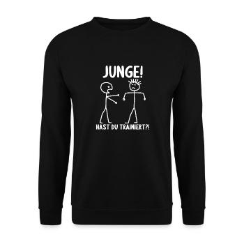 Fitness Bodybuilder Gym Alter hast du trainiert - Unisex Pullover - Schwarz - Vorne - Alina (178cm) & Michal (187cm)