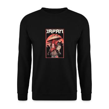 Asie 80s Samouraï Rétro Japonais Samouraï - Sweat-shirt Unisexe - noir - Devant - Alina (178cm) & Michal (187cm)