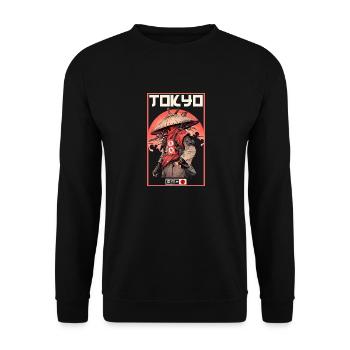 Asie 80s Samouraï Rétro Japonais Samouraï - Sweat-shirt Unisexe - noir - Devant - Alina (178cm) & Michal (187cm)