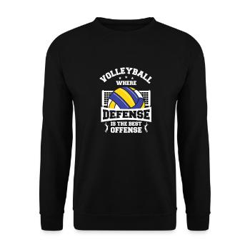 Volleyball Where Defense Is The Best Offense Sette - Unisex Pullover - Schwarz - Vorne - Alina (178cm) & Michal (187cm)