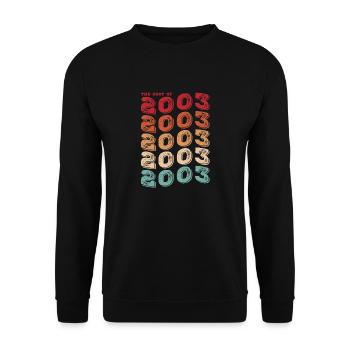 Jahrgang 2003 Geschenke Legende für 20 Jahre - 20. - Unisex Pullover - Schwarz - Vorne - Alina (178cm) & Michal (187cm)