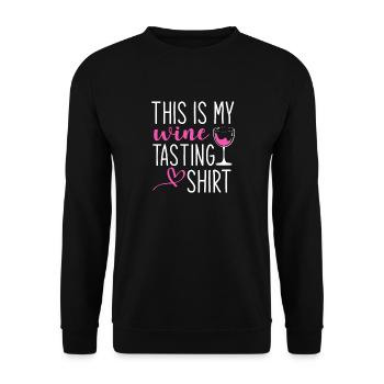 This Is My Wine Tasting - Unisex Sweatshirt - black - Front - Alina (178cm) & Michal (187cm)