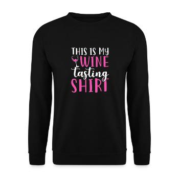This Is My Wine Tasting - Unisex Sweatshirt - black - Front - Alina (178cm) & Michal (187cm)