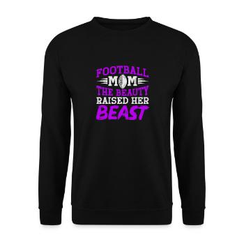 Football Maman La Belle a élevé sa bête - Sweat-shirt Unisexe - noir - Devant - Alina (178cm) & Michal (187cm)