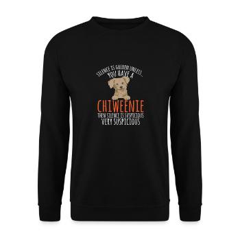 Chiweenie Chien - Sweat-shirt Unisexe - noir - Devant - Alina (178cm) & Michal (187cm)
