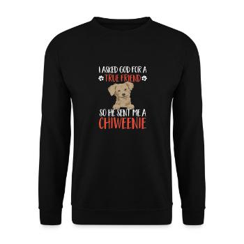 Chiweenie Chien - Sweat-shirt Unisexe - noir - Devant - Alina (178cm) & Michal (187cm)