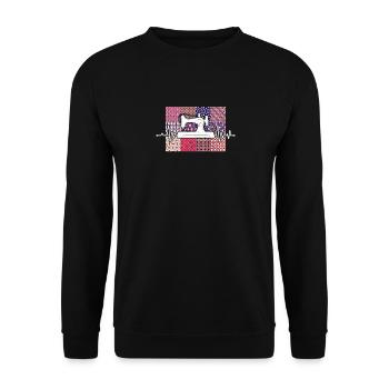 Quilter heartbeat couture matelassage couture couture couture plus proche - Sweat-shirt Unisexe - noir - Devant - Alina (178cm) & Michal (187cm)