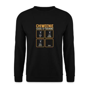 Chiweenie Chien - Sweat-shirt Unisexe - noir - Devant - Alina (178cm) & Michal (187cm)
