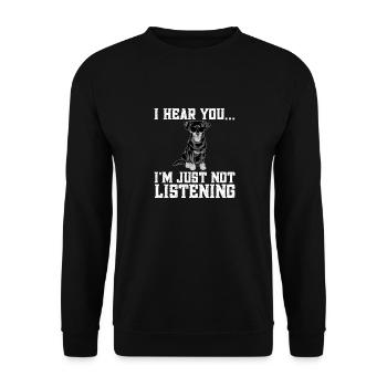 Chiweenie Chien - Sweat-shirt Unisexe - noir - Devant - Alina (178cm) & Michal (187cm)