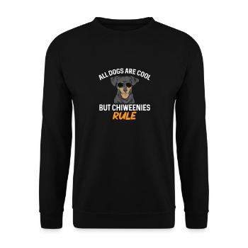 Chiweenie Chien - Sweat-shirt Unisexe - noir - Devant - Alina (178cm) & Michal (187cm)