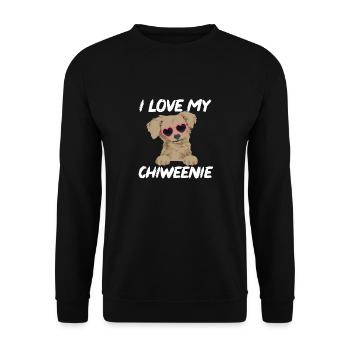Chiweenie Chien - Sweat-shirt Unisexe - noir - Devant - Alina (178cm) & Michal (187cm)