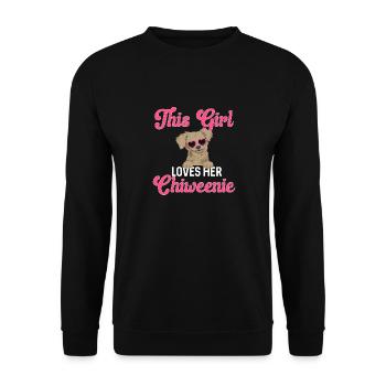 Chiweenie Chien - Sweat-shirt Unisexe - noir - Devant - Alina (178cm) & Michal (187cm)