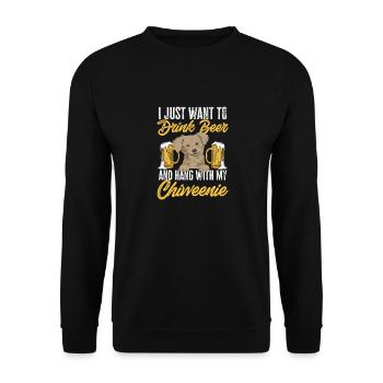 Chiweenie Chien - Sweat-shirt Unisexe - noir - Devant - Alina (178cm) & Michal (187cm)