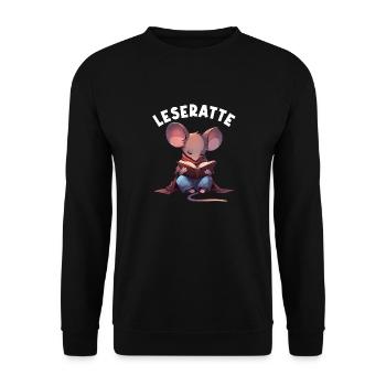 Leidenschaftlicher Leser Leserin Leseratte - Unisex Pullover - Schwarz - Vorne - Alina (178cm) & Michal (187cm)