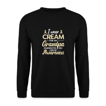 I wear cream for my grandfather degenerative - Unisex Sweatshirt - black - Front - Alina (178cm) & Michal (187cm)