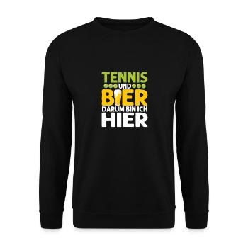 Tennis und Bier darum bin ich hier Club Verein Spi - Unisex Pullover - Schwarz - Vorne - Alina (178cm) & Michal (187cm)